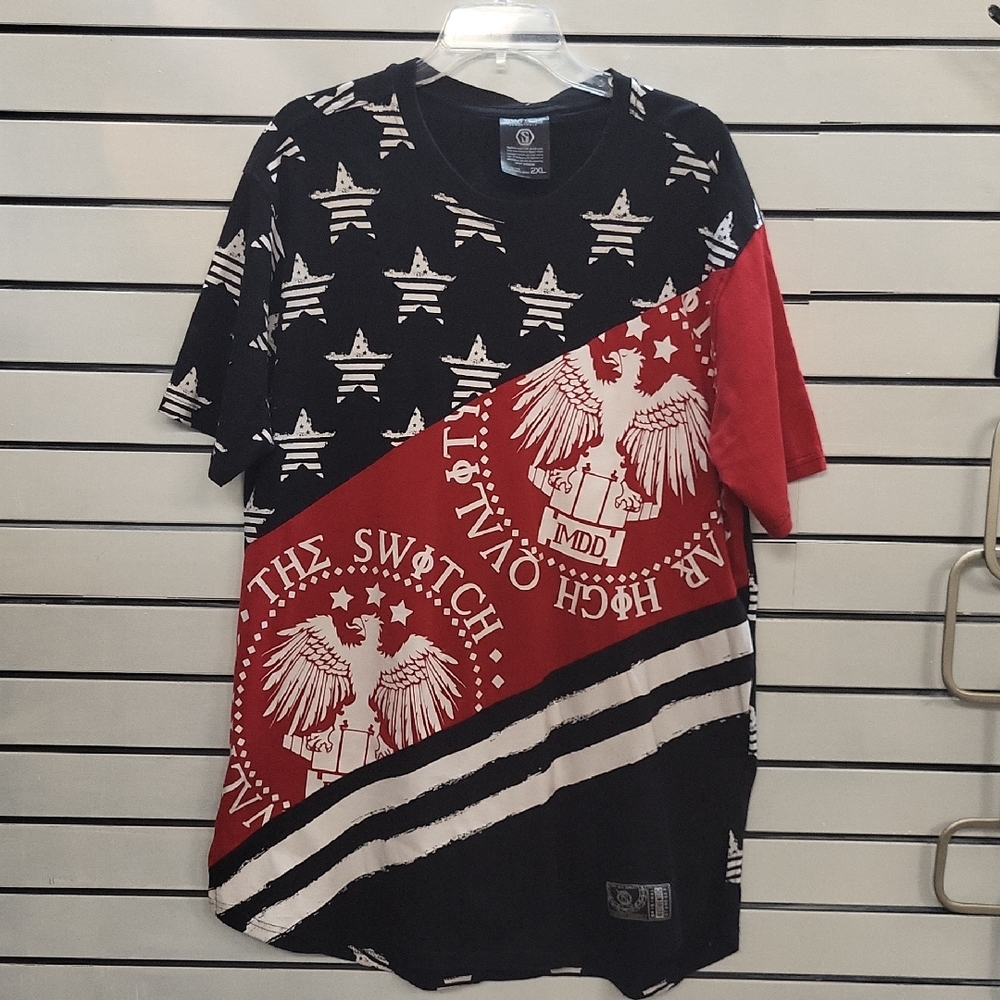 Switch Black and Red Graphic Men's Shirt, 2XL
